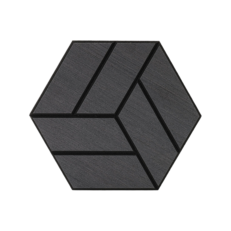 Panneau mural polygonal insonorisant rainuré en placage de bois, applicable aux hôtels et aux bureaux Panneau mural polygonal insonorisant rainuré en placage de bois, applicable aux hôtels et aux bureaux