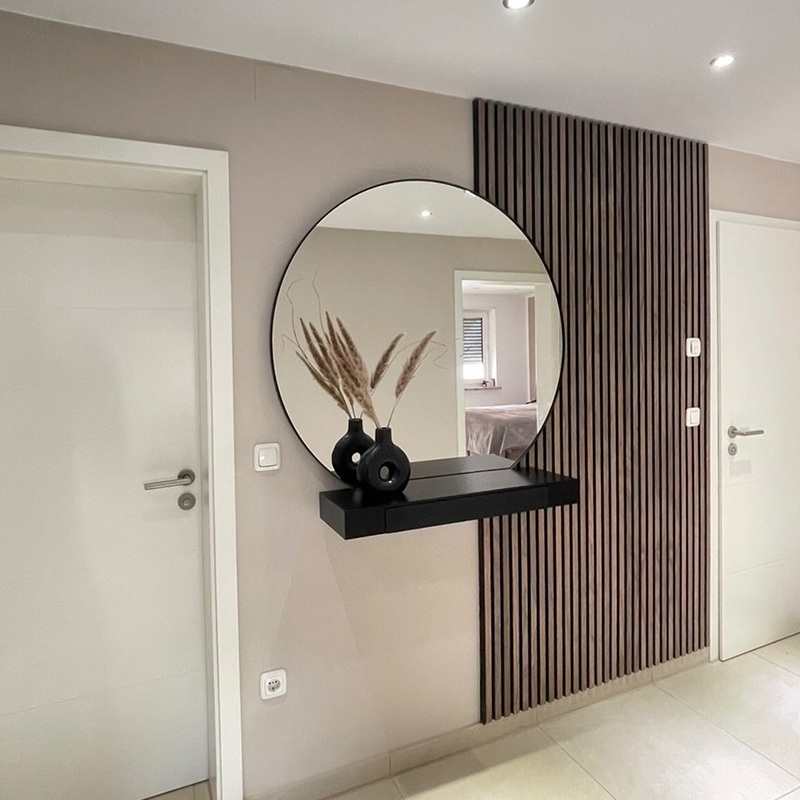 Divers matériaux bandes de bois décoration de bureau panneaux muraux grille panneaux insonorisants solution de projet de conception graphique