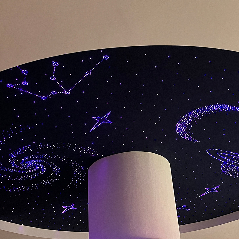 Plafond acoustique pour application hôtelière, panneau acoustique ciel étoilé à usage domestique, pour chambre d'enfant Plafond acoustique pour application hôtelière, panneau acoustique ciel étoilé à usage domestique, pour chambre d'enfant