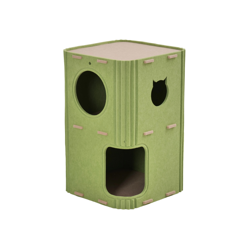 Lit pour chat à panneau acoustique écologique, design moderne avec fonctions d'absorption du bruit, installation facile, surface anti-rayures pour chats, matériaux non polluants, retraite confortable pour animaux de compagnie, idéal pour les félins sensibles au bruit, abri durable pour chat