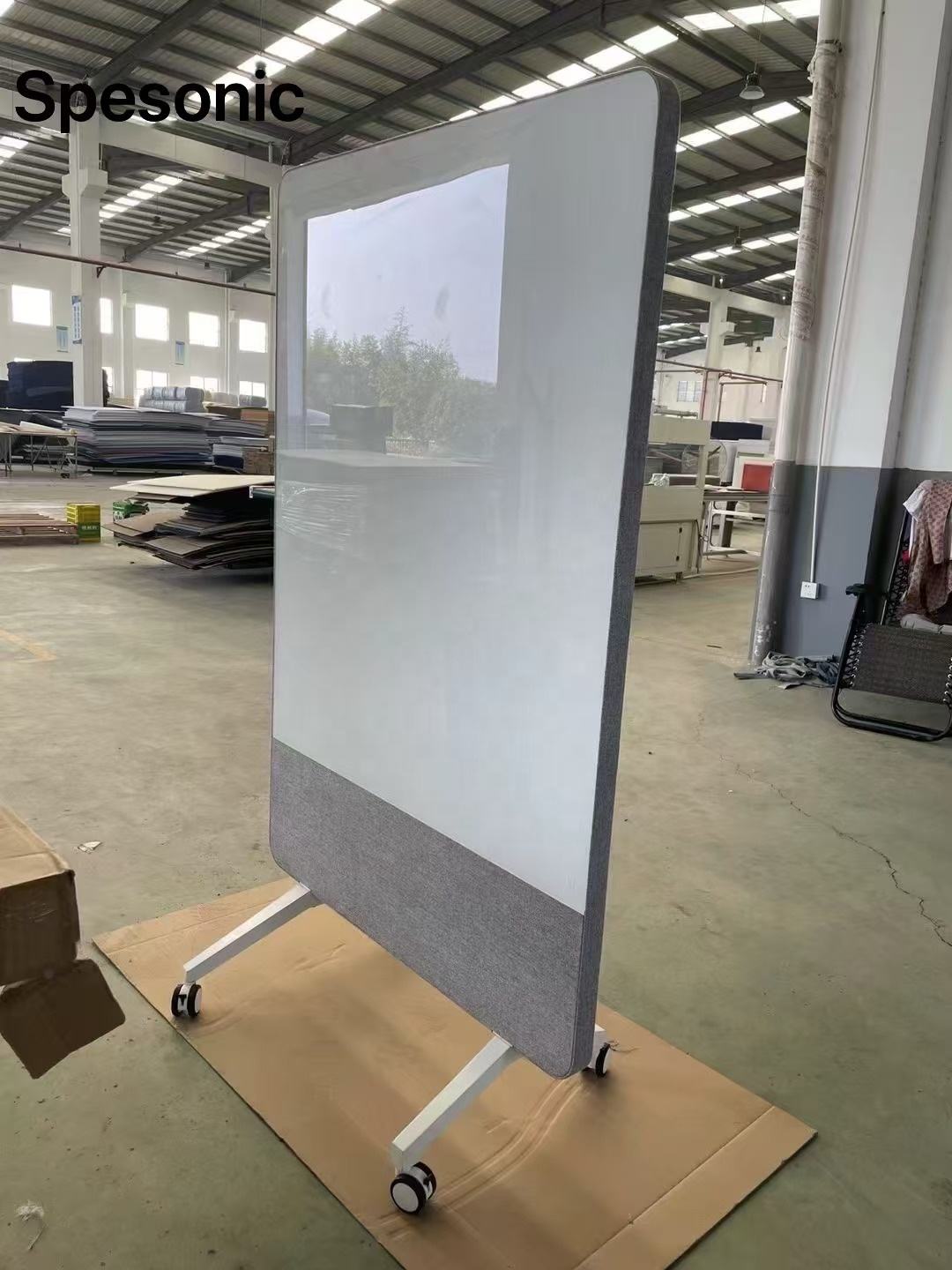 Panneaux insonorisés de fibre de polyester de tableau d'écriture acoustique blanc moderne pour le matériel en verre de séparation de bureau à la maison